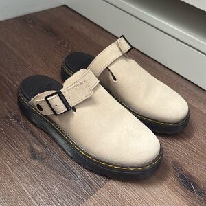 Dr. Marten Carlson Suede Buckle Strap Clogs